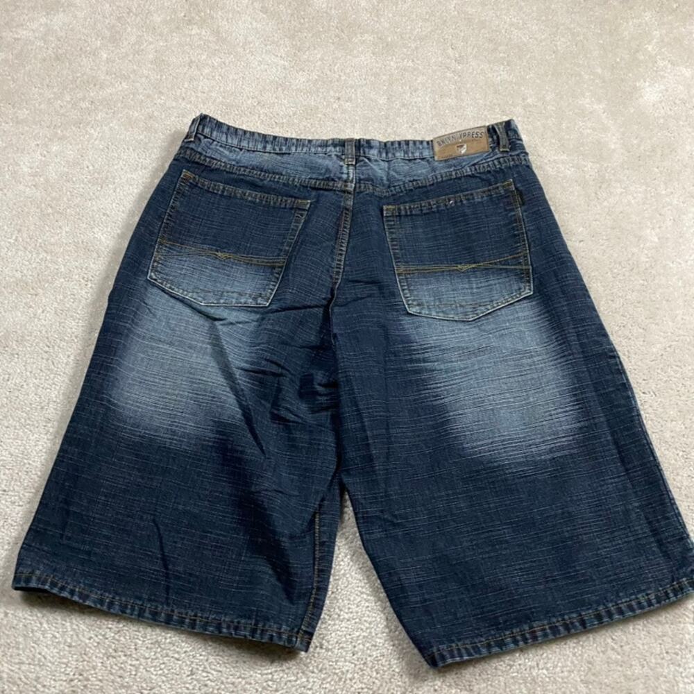 Y2K BKLYN Express Jean Shorts Mens 40* Jorts Denim Grunge Skater Baggy Faded‎